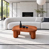 Modern Coffee Table with Free-Form Pebble Slab Top on Four Stout Peg Legs - Arboriswood - 11