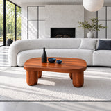 Modern Coffee Table with Free-Form Pebble Slab Top on Four Stout Peg Legs - Arboriswood - 12