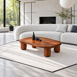 Modern Coffee Table with Free-Form Pebble Slab Top on Four Stout Peg Legs - Arboriswood - 3