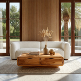 Modern Coffee Table with Storage Drawers – Natural Wood Center Table for Living Room - Arboriswood - 12
