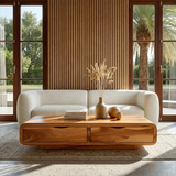 Modern Coffee Table with Storage Drawers – Natural Wood Center Table for Living Room - Arboriswood - 13