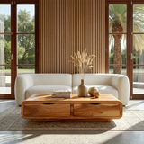 Modern Coffee Table with Storage Drawers – Natural Wood Center Table for Living Room - Arboriswood - 3