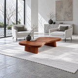 Modern Coffee Table with Undulating Live-Edge Slab on Twin Inset Pillar Blocks - Arboriswood - 3