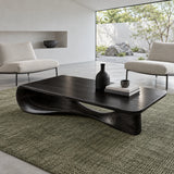 Modern Coffee Table with Wavy Live-Edge Slab on Scroll-and-Foot Arched Base - Arboriswood - 10