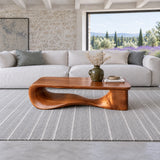 Modern Coffee Table with Wavy Live-Edge Slab on Scroll-and-Foot Arched Base - Arboriswood - 11