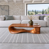 Modern Coffee Table with Wavy Live-Edge Slab on Scroll-and-Foot Arched Base - Arboriswood - 12