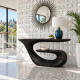 Modern Console Table with Continuous Ribbon Loop Base and Open Lower Shelf - Arboriswood - 10