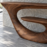 Modern Console Table with Continuous Ribbon Loop Base and Open Lower Shelf - Arboriswood - 4