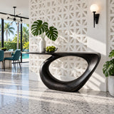 Modern Console Table with Looping Teardrop Pedestal and Tapered-Point Slab Top - Arboriswood - 13