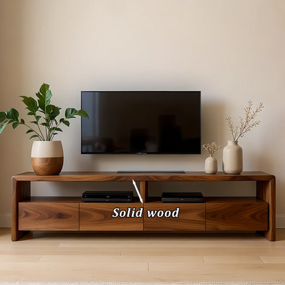 Modern Minimalist Low Profile TV Stand Solid Wood Media Console - ArborisWood - 10