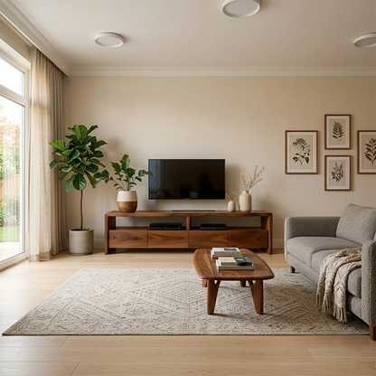 Modern Minimalist Low Profile TV Stand Solid Wood Media Console - ArborisWood - 2