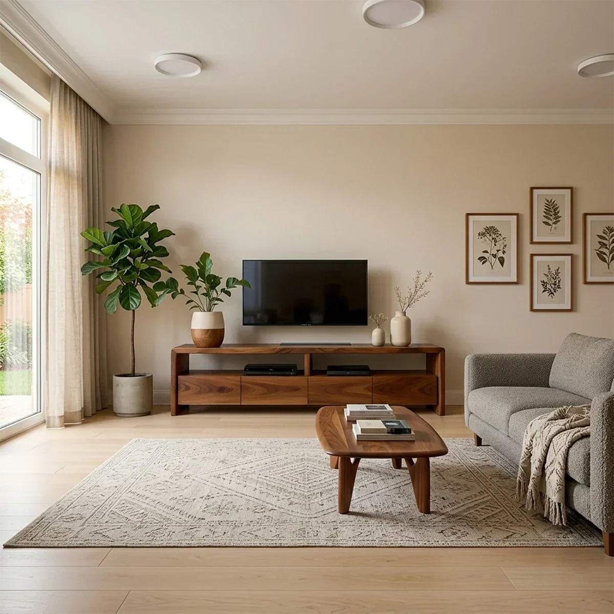 Modern Minimalist Low Profile TV Stand Solid Wood Media Console - Arboriswood - 2