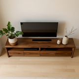 Modern Minimalist Low Profile TV Stand Solid Wood Media Console - Arboriswood - 5