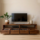 Modern Minimalist Low Profile TV Stand Solid Wood Media Console - Arboriswood - 6
