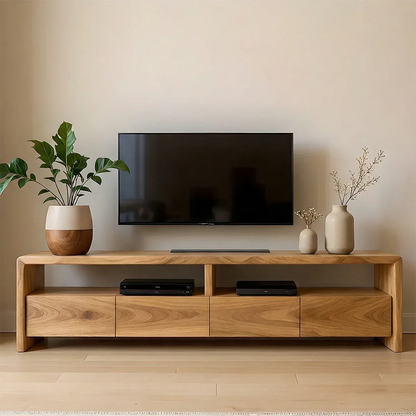 Modern Minimalist Low Profile TV Stand Solid Wood Media Console - ArborisWood - 8