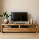 Modern Minimalist Low Profile TV Stand Solid Wood Media Console - Arboriswood - 8