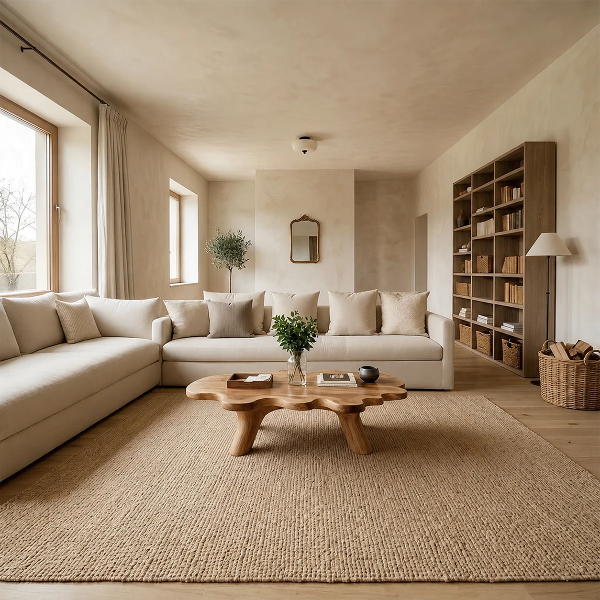 Modern Sculptural Coffee Table Natural Solid Wood Freeform Design - ArborisWood - 10