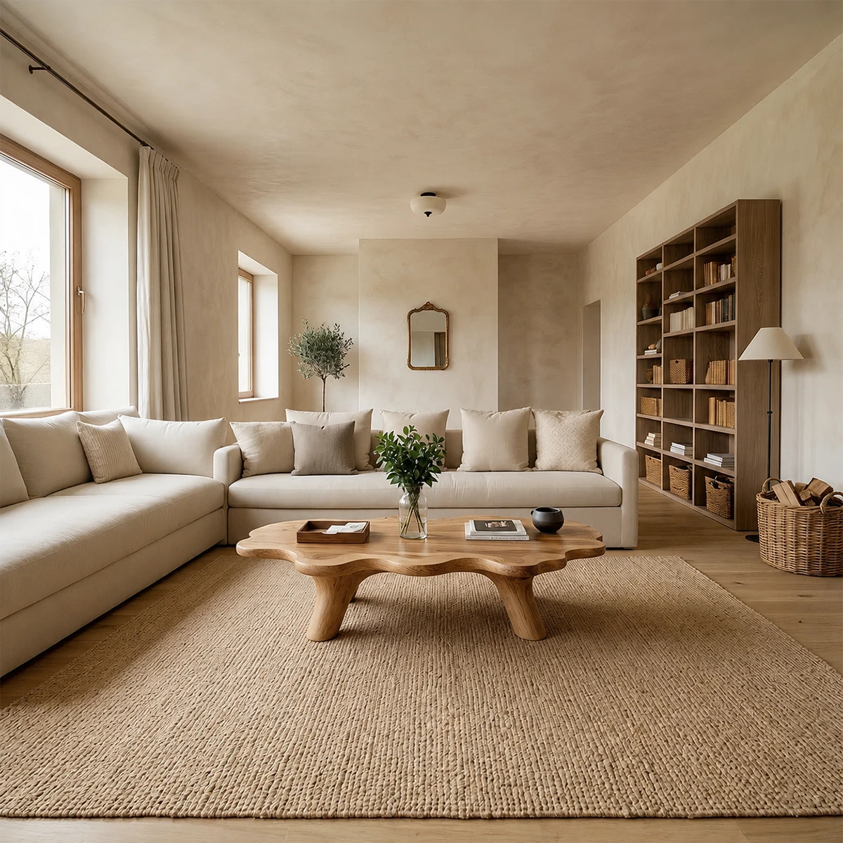 Modern Sculptural Coffee Table Natural Solid Wood Freeform Design - ArborisWood - 11