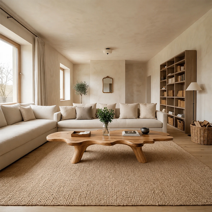 Modern Sculptural Coffee Table Natural Solid Wood Freeform Design - ArborisWood - 12