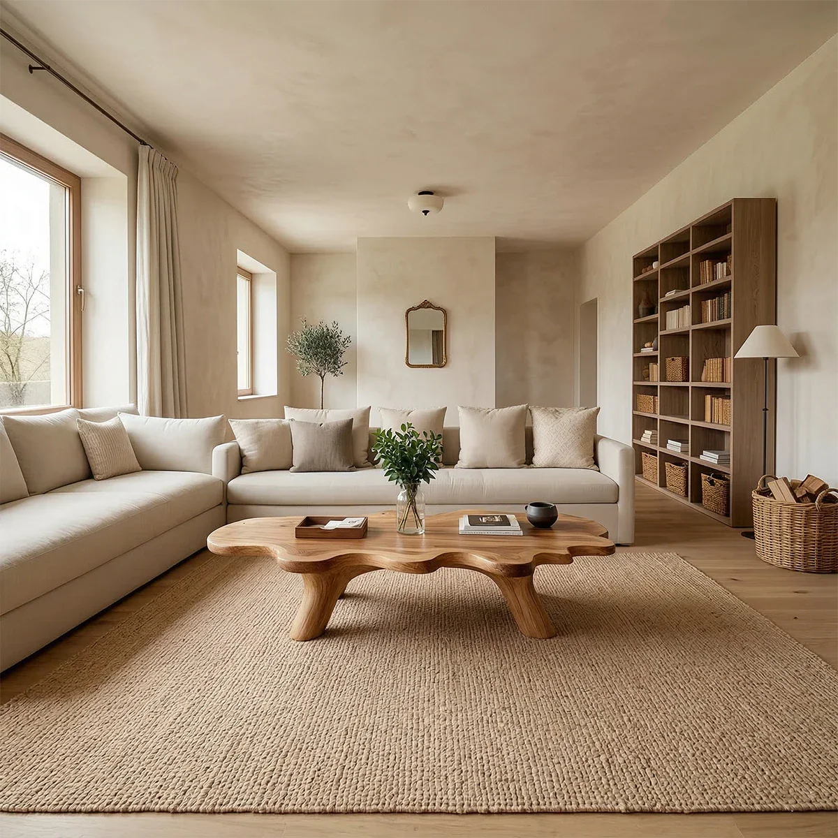Modern Sculptural Coffee Table Natural Solid Wood Freeform Design - ArborisWood - 2