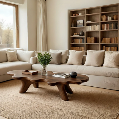 Modern Sculptural Coffee Table Natural Solid Wood Freeform Design - ArborisWood - 5