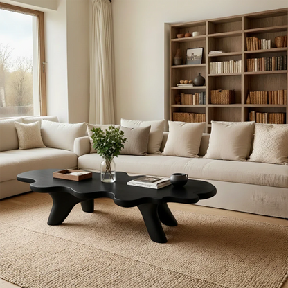 Modern Sculptural Coffee Table Natural Solid Wood Freeform Design - ArborisWood - 7