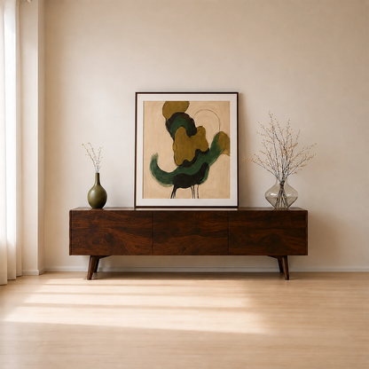 Modern Sculptural TV Stand Solid Wood Media Console Storage Unit - ArborisWood - 13