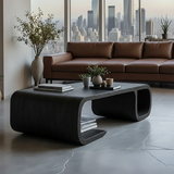 Modern Solid Wood Coffee Table with Open Shelf and Curved Form - Arboriswood - 8