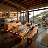 Modern Solid Wood Dining Table with Natural Edge Detail and Sculpted Base Design - Arboriswood - 9