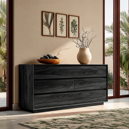 Contemporary drawer sideboard with clean lined design and spacious hidden storage