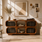 Modular Natural Solid Wood Record Player Stand With Rounded Vinyl Cubes - Arboriswood - 13