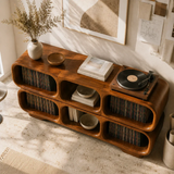 Modular Natural Solid Wood Record Player Stand With Rounded Vinyl Cubes - Arboriswood - 6