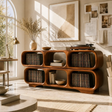 Modular Natural Solid Wood Record Player Stand With Rounded Vinyl Cubes - Arboriswood