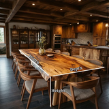 Natural Grain Solid Wood Dining Table with Live Edge Slab for Cozy Spaces - Arboriswood - 9