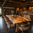 Natural Grain Solid Wood Dining Table with Live Edge Slab for Cozy Spaces - Arboriswood