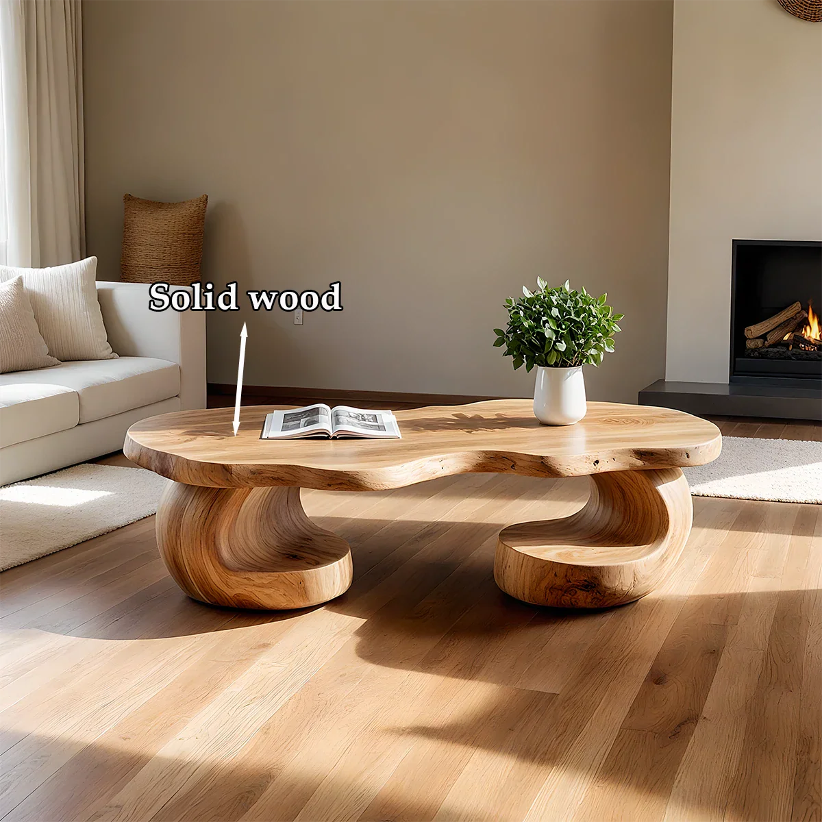 Oak coffee table with subtle wood texture