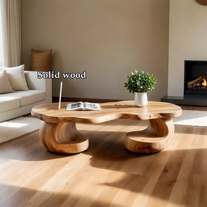 Oak coffee table with subtle wood texture