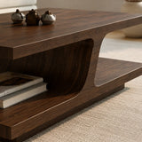 Natural Solid Wood Coffee Table with Curved Sculptural Base – Japandi - Arboriswood - 1