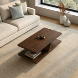 Natural Solid Wood Coffee Table with Curved Sculptural Base – Japandi - Arboriswood - 2