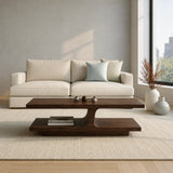 Natural Solid Wood Coffee Table with Curved Sculptural Base – Japandi - Arboriswood - 3