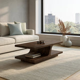 Natural Solid Wood Coffee Table with Curved Sculptural Base – Japandi - Arboriswood - 7
