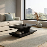 Natural Solid Wood Coffee Table with Curved Sculptural Base – Japandi - Arboriswood - 8