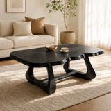 Natural Solid Wood Coffee Table with Live Edge Sculptural Base – Wabi Sabi - Arboriswood - 8