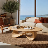 Natural Solid Wood Coffee Table with Sculptural Loop Base – Wabi Sabi - Arboriswood - 10