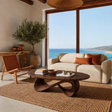 Natural Solid Wood Coffee Table with Sculptural Loop Base – Wabi Sabi - Arboriswood - 1