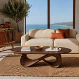 Natural Solid Wood Coffee Table with Sculptural Loop Base – Wabi Sabi - Arboriswood - 2