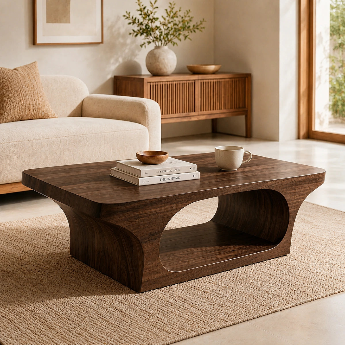 Natural Solid Wood Coffee Table with Sculptural Underbody – Japandi - Arboriswood - 10