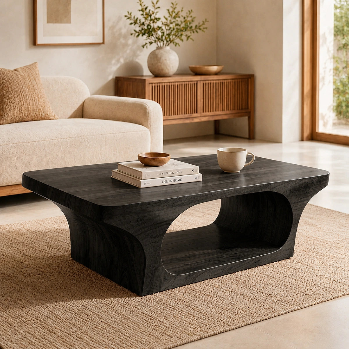 Natural Solid Wood Coffee Table with Sculptural Underbody – Japandi - Arboriswood - 8