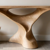 Natural Solid Wood Console Table Sculptural Organic Pedestal Base - Arboriswood - 4