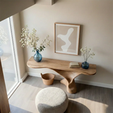 Natural Solid Wood Console Table Sculptural Organic Pedestal Base - Arboriswood - 6